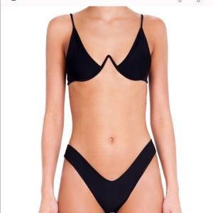 NWT Bamba Swim "Vino" Bikini Top, Black, L or XL